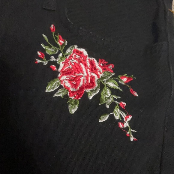 Blu Pepper Black Denim Embroidered Skirt - Picture 3 of 4